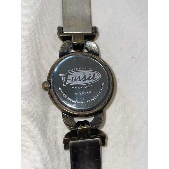 Fossil Watch Ladies Bracelet Two Tone Needs New Battery EC-8774 - Picture 3 of 5